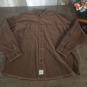 Eddie Bauer Brown Corduroy Shirt Vintage